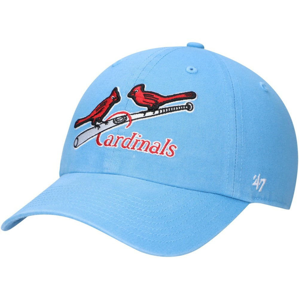 St. Louis Cardinals Logo Cooperstown Collection Clean Up Adjustable Hat Light Blue | 47 brand