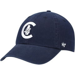 Chicago Cubs C Bear Logo Cooperstown Collection Clean Up Adjustable Hat Navy | 47 brand