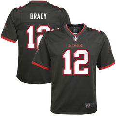 Tom Brady Tampa Bay Buccaneers Youth Alternate Game Jersey - Pewter