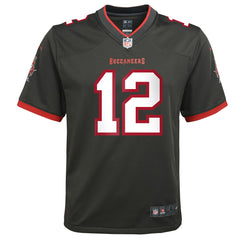 Tom Brady Tampa Bay Buccaneers Youth Alternate Game Jersey - Pewter
