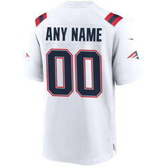 New England Patriots Custom Game Jersey - White