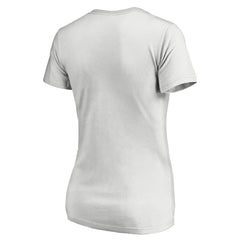 Cincinnati Reds Women's Floral Arched Logo V-Neck T-Shirt White