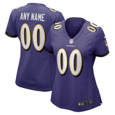 Baltimore Ravens Women's Custom Game Jersey - Purple