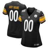 Pittsburgh Steelers Women's Custom Game Jersey - Black