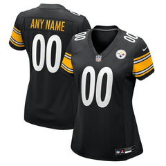 Pittsburgh Steelers Women's Custom Game Jersey - Black