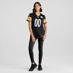 Pittsburgh Steelers Women's Custom Game Jersey - Black