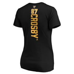 Sidney Crosby Pittsburgh Penguins Women's Playmaker V-Neck T-Shirt Black