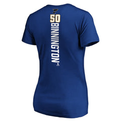 Jordan Binnington St. Louis Blues Women's Playmaker V-Neck T-Shirt Royal