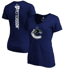 Elias Pettersson Vancouver Canucks Women's Playmaker V-Neck T-Shirt Royal