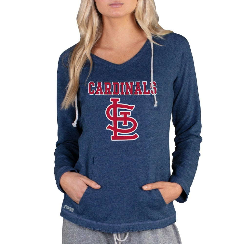 St. Louis Cardinals Concepts Sport Women's Mainstream Terry Long Sleeve Hoodie Top Navy