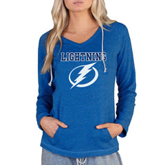 Tampa Bay Lightning Concepts Sport Women's Mainstream Terry Tri-Blend Long Sleeve Hooded Top Royal