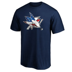 San Jose Sharks Banner Wave Logo T-Shirt Navy