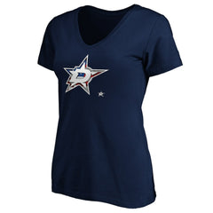 Dallas Stars Women's Banner Wave Logo V-Neck T-Shirt T-Shirt Navy