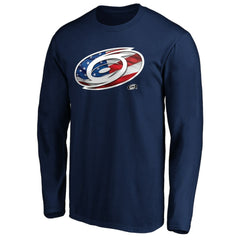 Carolina Hurricanes Banner Wave Logo Long Sleeve T-Shirt Navy