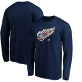 Detroit Red Wings Banner Wave Logo Long Sleeve T-Shirt Navy