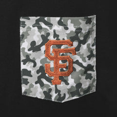 San Francisco Giants 5th & Ocean by Brushed Camo Pocket T-Shirt Black | New Era