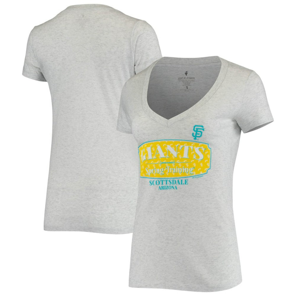 San Francisco Giants Soft as a Grape Women's Spring Training Tropical Banner T-Shirt Heathered Gray