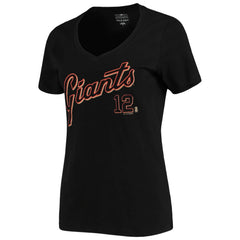 Joe Panik San Francisco Giants 5th & Ocean by Women's Script Name and Number V-Neck T-Shirt Black | New Era