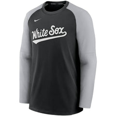 Chicago White Sox Authentic Collection Pregame Performance Raglan Pullover Sweatshirt Black/Gray | Nike