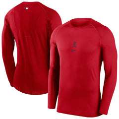 Los Angeles Angels Authentic Collection Raglan Long Sleeve T-Shirt Red | Nike