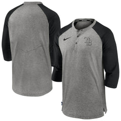 Tampa Bay Rays Authentic Collection Flux Henley Raglan 3/4-Sleeve T-Shirt Gray | Nike