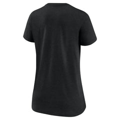 Miami Marlins Women's Authentic Collection Tri-Blend V-Neck T-Shirt Heather Black | Nike