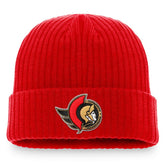 Ottawa Senators Fanatics Core Primary Logo Cuffed Knit Hat Red