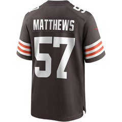 Clay Matthews Cleveland Browns Game Retired Player Jersey - Brown