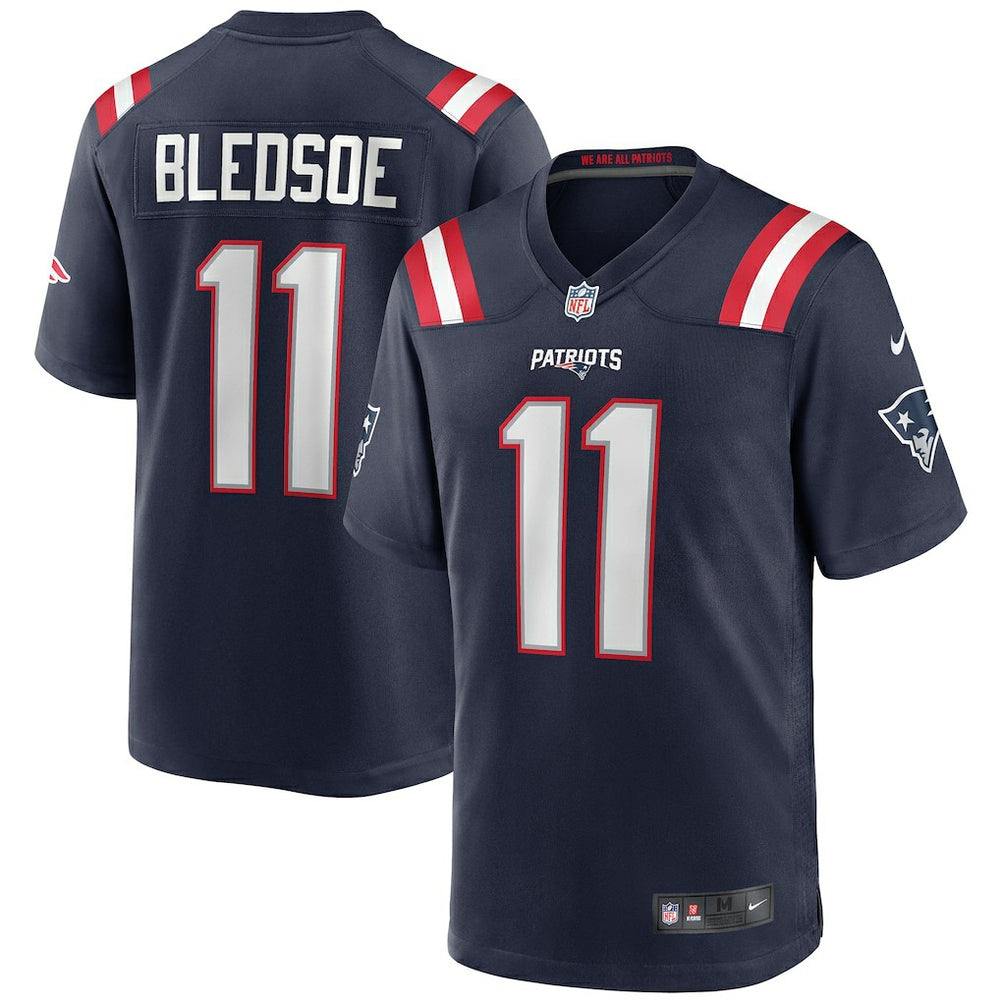 Drew Bledsoe New England Patriots Game Retired Player Jersey - Navy