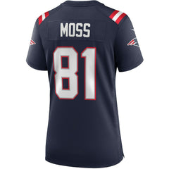 Randy Moss New England Patriots Women's Game Retired Player Jersey - Navy