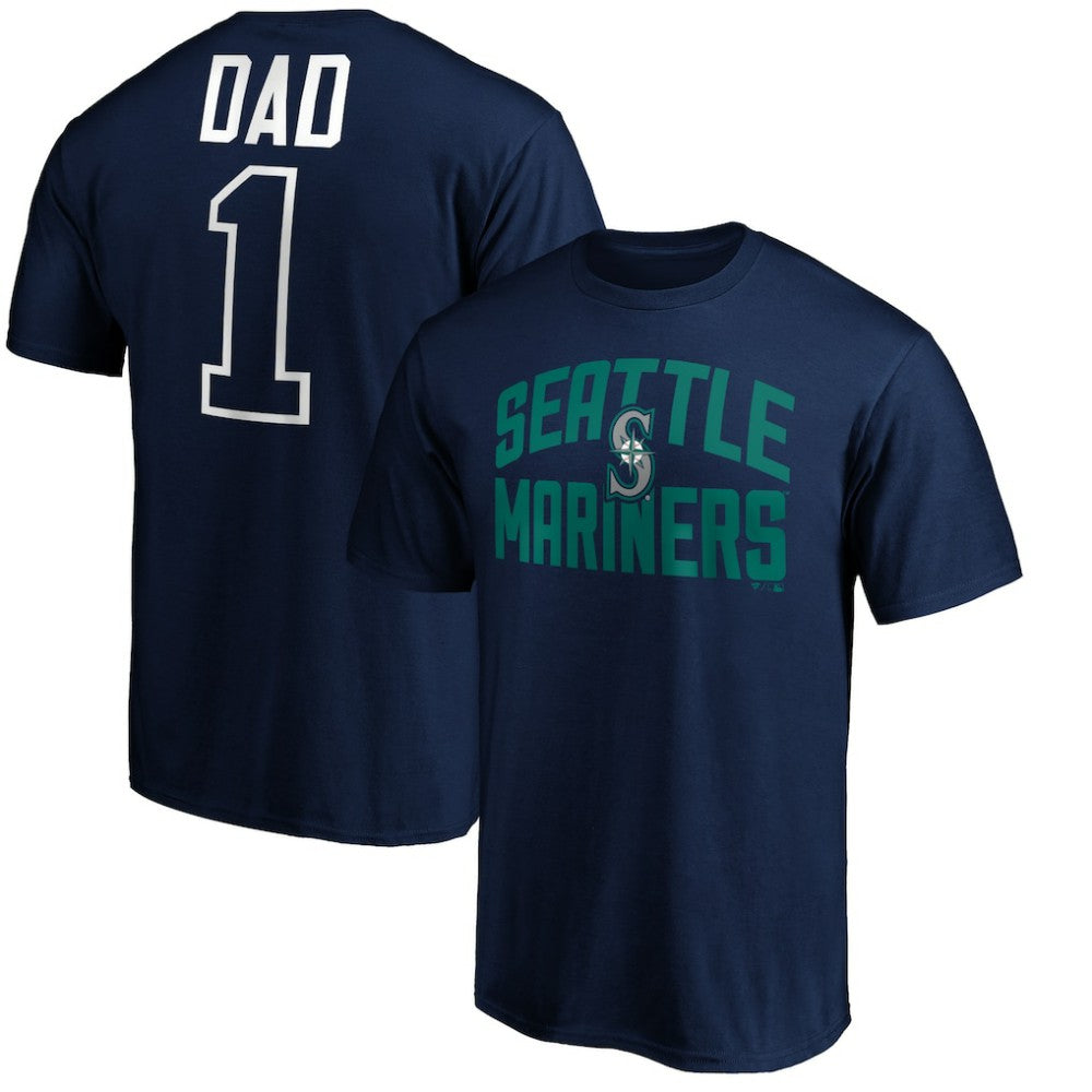 Seattle Mariners Father's Day #1 Dad T-Shirt Navy