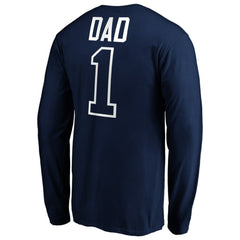 Atlanta Braves Father's Day #1 Dad Long Sleeve T-Shirt Navy