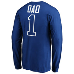Chicago Cubs Father's Day #1 Dad Long Sleeve T-Shirt Royal