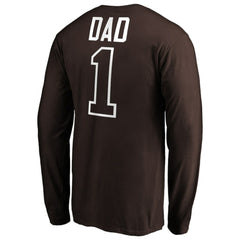San Diego Padres Father's Day #1 Dad Long Sleeve T-Shirt Brown