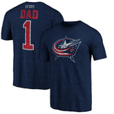 Columbus Blue Jackets Greatest Dad Tri-Blend T-Shirt Navy