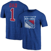 New York Rangers Greatest Dad Tri-Blend T-Shirt Blue