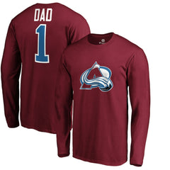 Colorado Avalanche #1 Dad Long Sleeve T-Shirt Burgundy