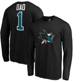 San Jose Sharks #1 Dad Long Sleeve T-Shirt Black