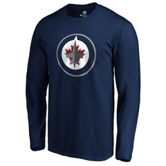 Winnipeg Jets #1 Dad Long Sleeve T-Shirt Navy