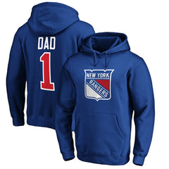 New York Rangers #1 Dad Pullover Hoodie Blue