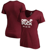 Colorado Avalanche Women's Drop the Puck V-Neck T-Shirt Garnet