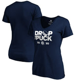 Winnipeg Jets Women's Drop the Puck V-Neck T-Shirt Navy