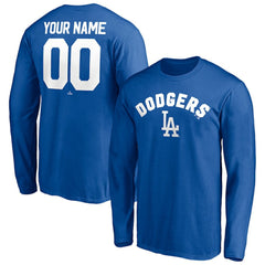Los Angeles Dodgers Personalized Winning Streak Name & Number Long Sleeve T-Shirt Royal