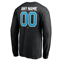 Miami Marlins Personalized Winning Streak Name & Number Long Sleeve T-Shirt Black