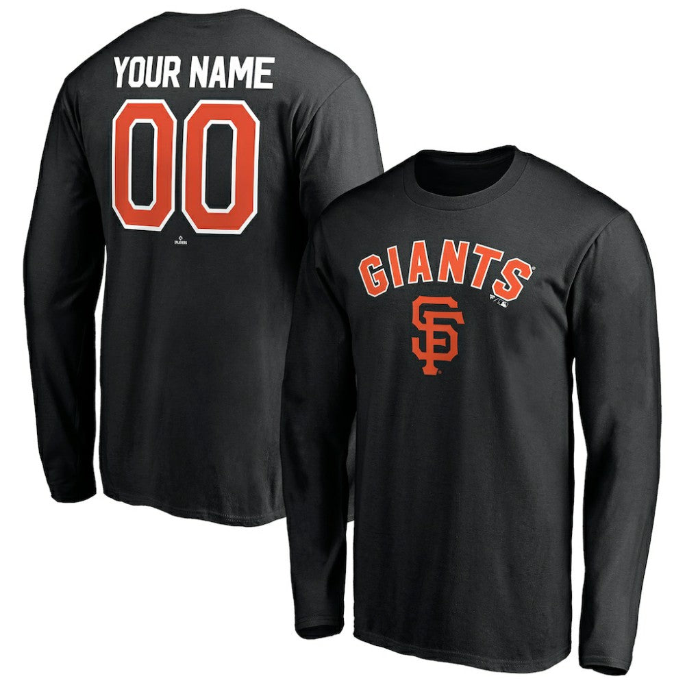 San Francisco Giants Personalized Winning Streak Name & Number Long Sleeve T-Shirt Black