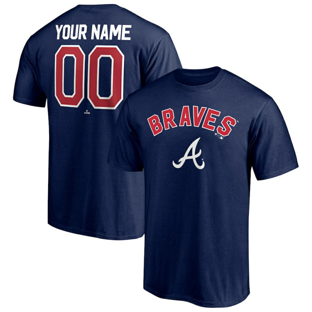 Atlanta Braves Personalized Team Winning Streak Name & Number T-Shirt Navy