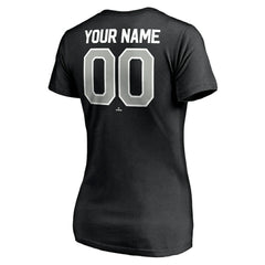 Chicago White Sox Women's Personalized Winning Streak Name & Number V-Neck T-Shirt Black