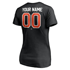 San Francisco Giants Women's Personalized Winning Streak Name & Number V-Neck T-Shirt Black