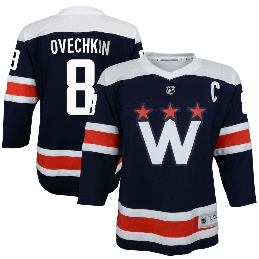 Alexander Ovechkin Washington Capitals Youth 2020/21 Alternate Replica Player Jersey Navy