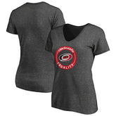 Carolina Hurricanes Women's #WeSkateFor V-Neck T-Shirt Heather Gray